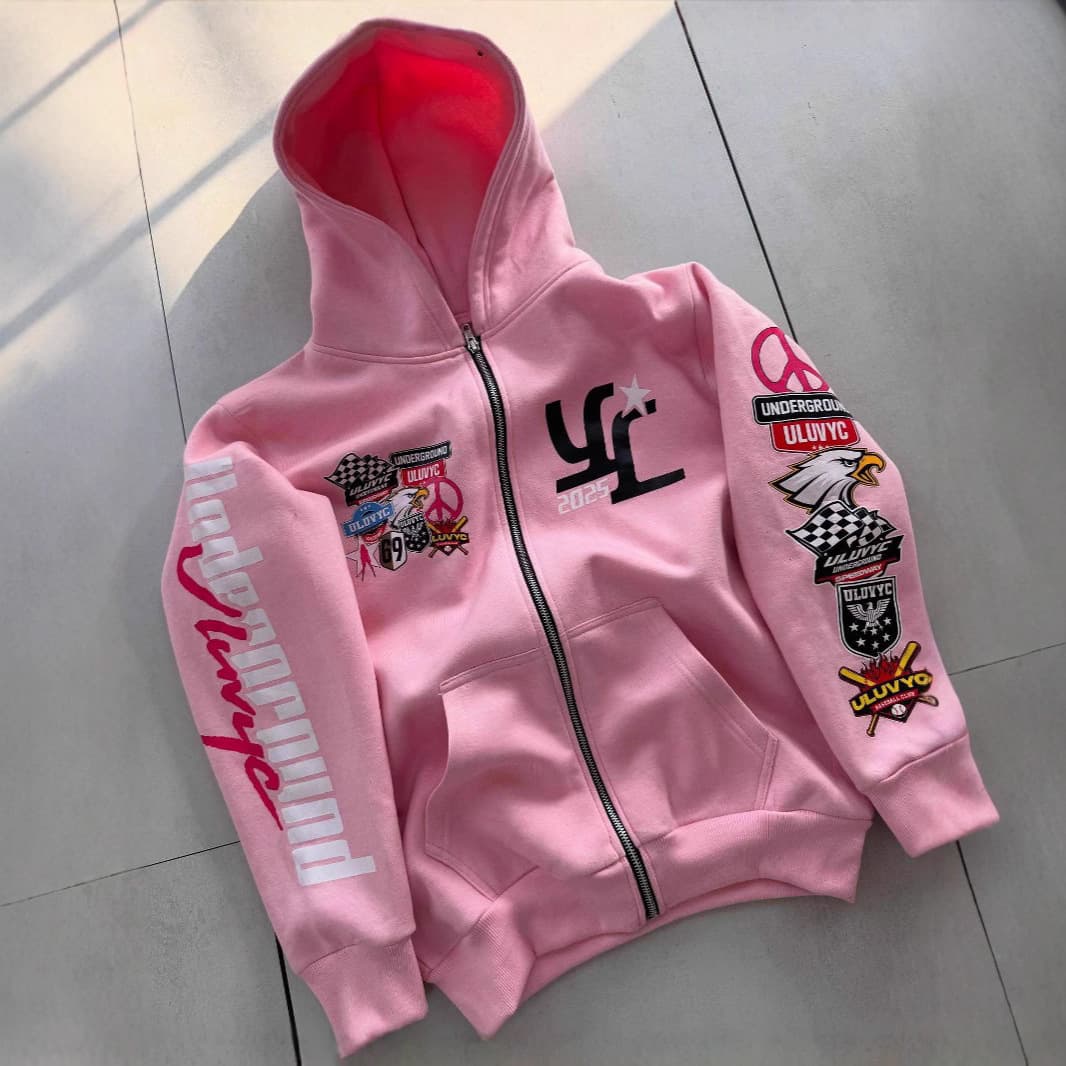 Streetwear Graphic Hoodie – Bold 3D Print Unisex Zip-Up (Polyester, S-3XL, Oversized Fit, Cyberpunk & Urban Aesthetic)
