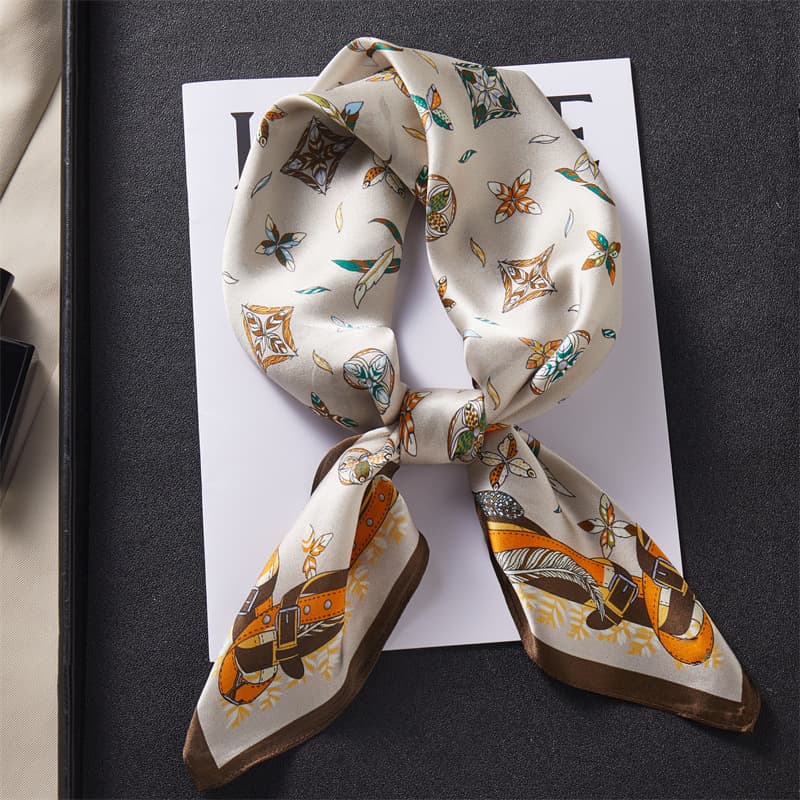 100% Mulberry High-End Versatile Spring And Autumn Chinese 70*70cm Silk Neck Scarf Small Square