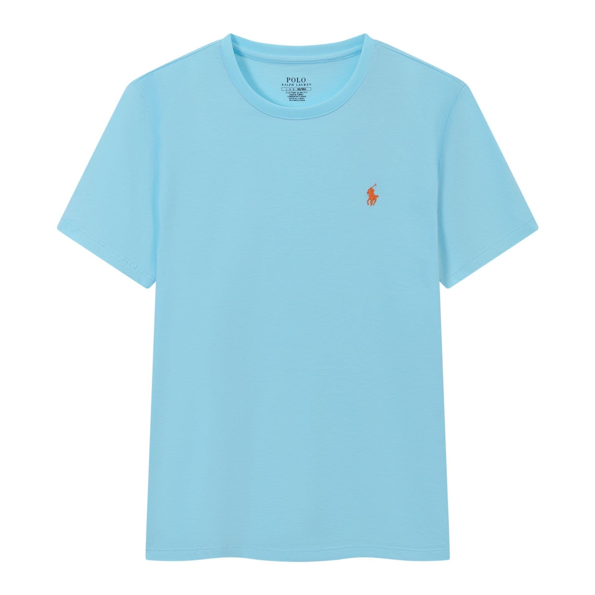 T-shirt classique à manches courtes et col rond en coton pur avec logo Pony pour couple, ample, décontracté, polyvalent, couleur unie, brodé