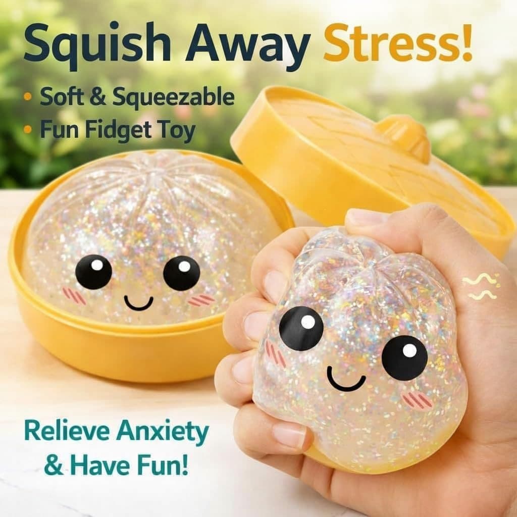 Dumpling Shaped Squishies Portable Soft Squeeze And Bounce Toys Non-Sticky Novelty Toy For All Ages