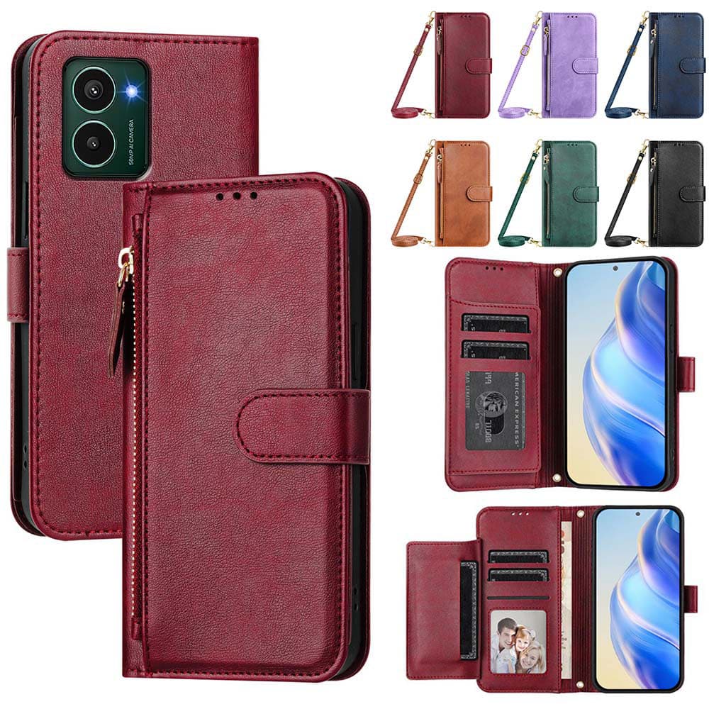 Ultra Thin Zipper Cover For Nokia HMD Pulse Plus C02 C10 C20 C30 C12 C22 C32 C300 G11 G21 G22 G42 X10 X20 X30 Case With Lanyard