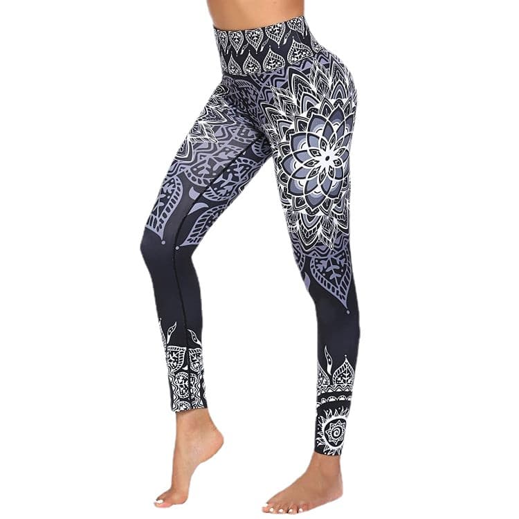 New High Waist Elastic Women's Printed Fitness Running Pants Slim Fit Yoga Pants Leggings