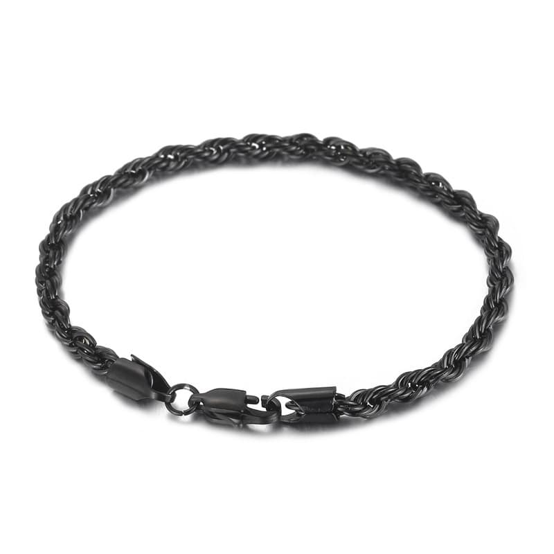Bracelets pour hommes en acier titane, bijoux tendance, simples, avec boucle torsadée, 4/6/8 mm
