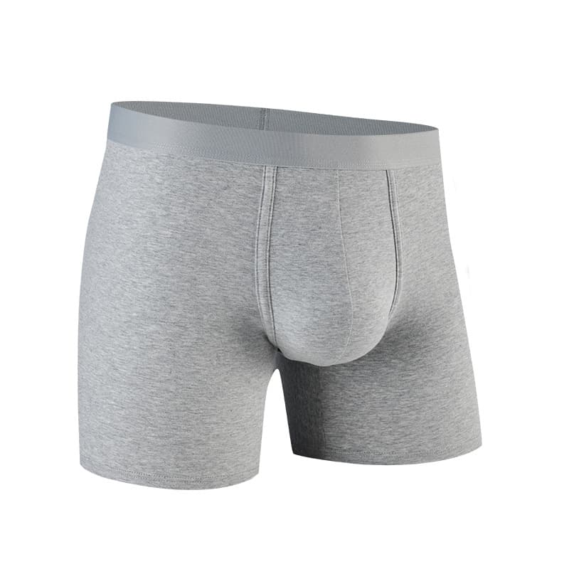 cross border men's sports underwear pure cotton large size plus length anti wear leg side opening comfortable breathable boxer pants