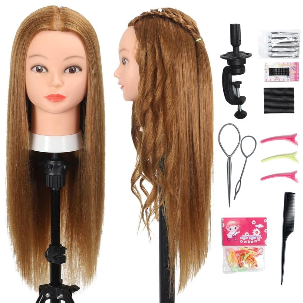 Opini 80% straight 66.04cm -71.12cm doll and hair beauty model head real human hair, suitable for hairdressers (# 27