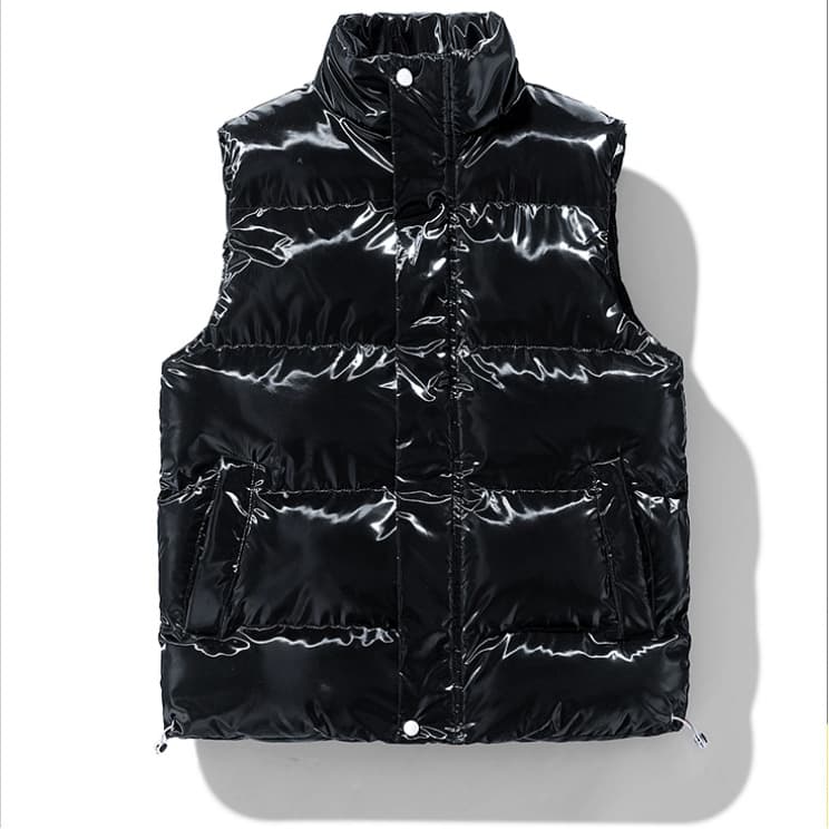 Unisex Puffer Vest – Lightweight Quilted Jacket With Stand Collar (XS-XXL, Matte Shell, Black/Chestnut)