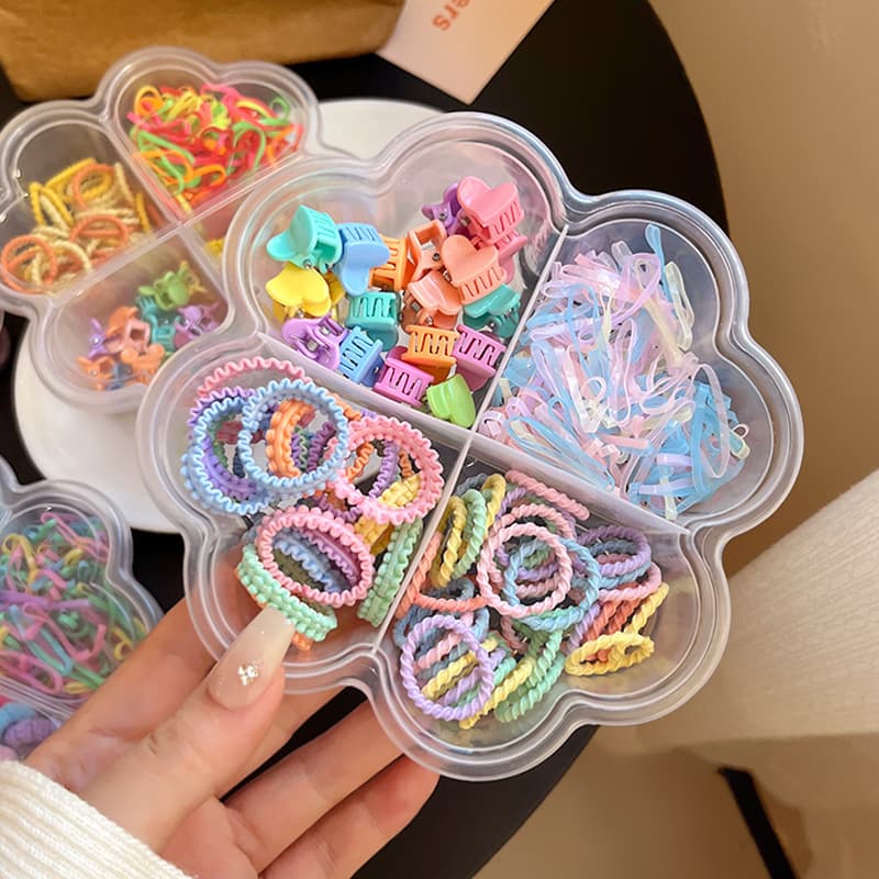 Unisex Candy color children's gift box Rubber band headband Cute baby hair harmless High stretch hair band hair accessories