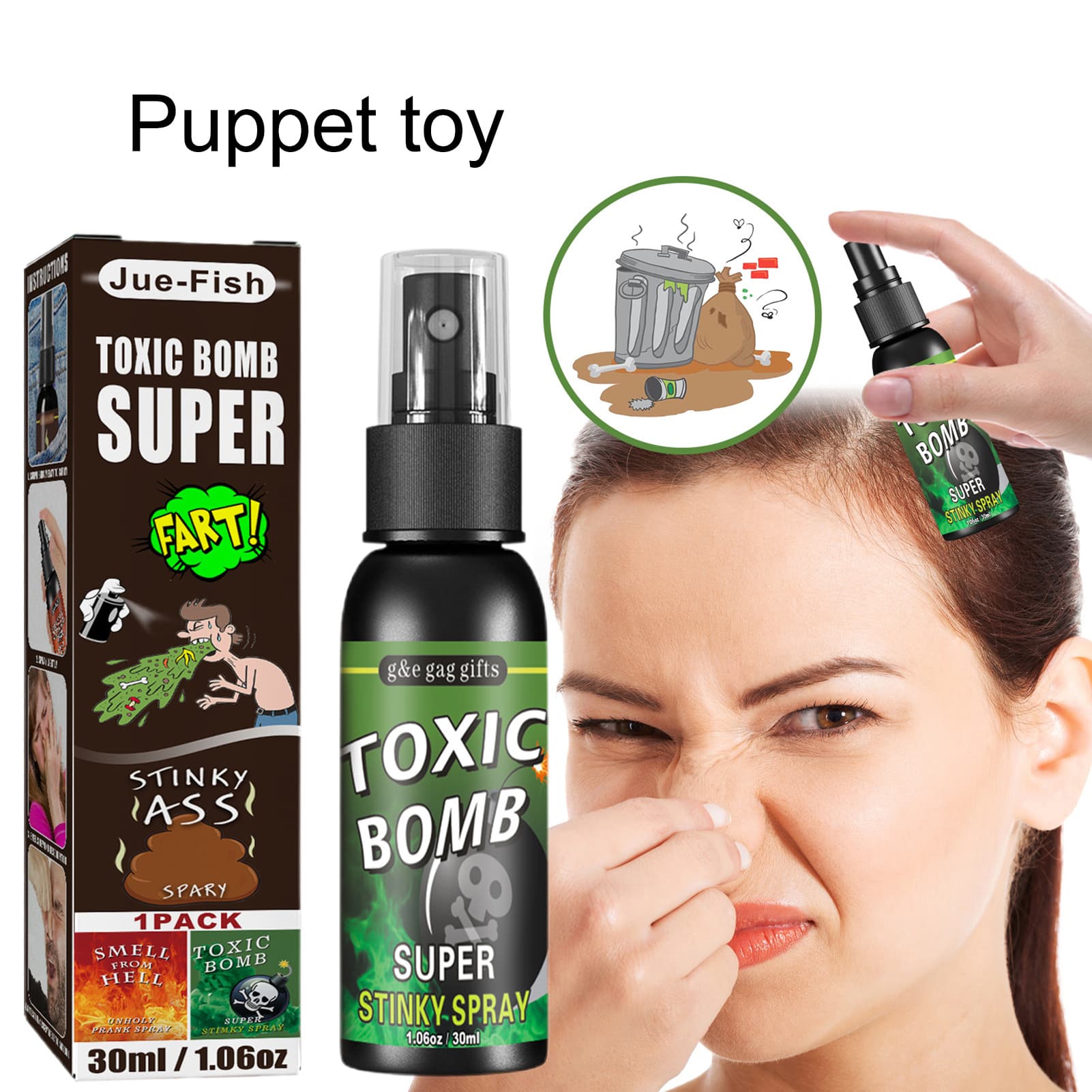 ToysMall 30ML Fart Spray Safe Lasting Fast Effective No Harm Halloween Party Tricky Prop Stinky Ass Spray Daily Use