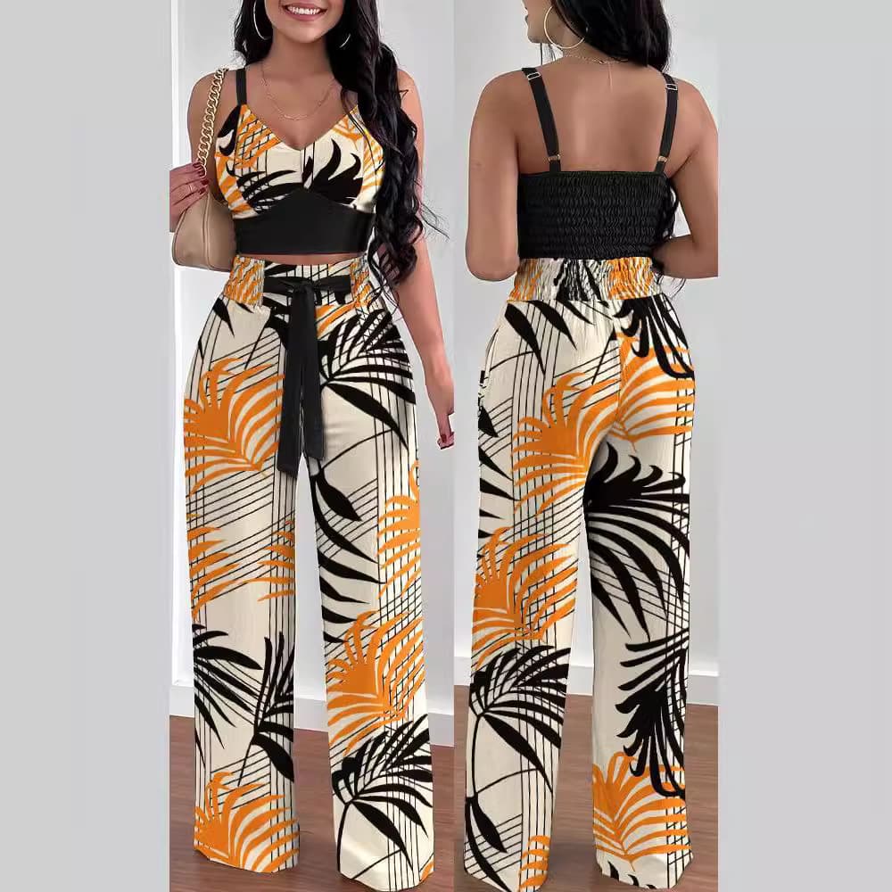 Women's New Casual Fashion Suspender Two-piece Women's Clothing