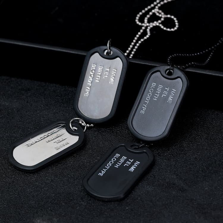 Soldier Dog Tags Stainless Steel Double Tags Simple Men's and Women's Pendant Personalized Necklace