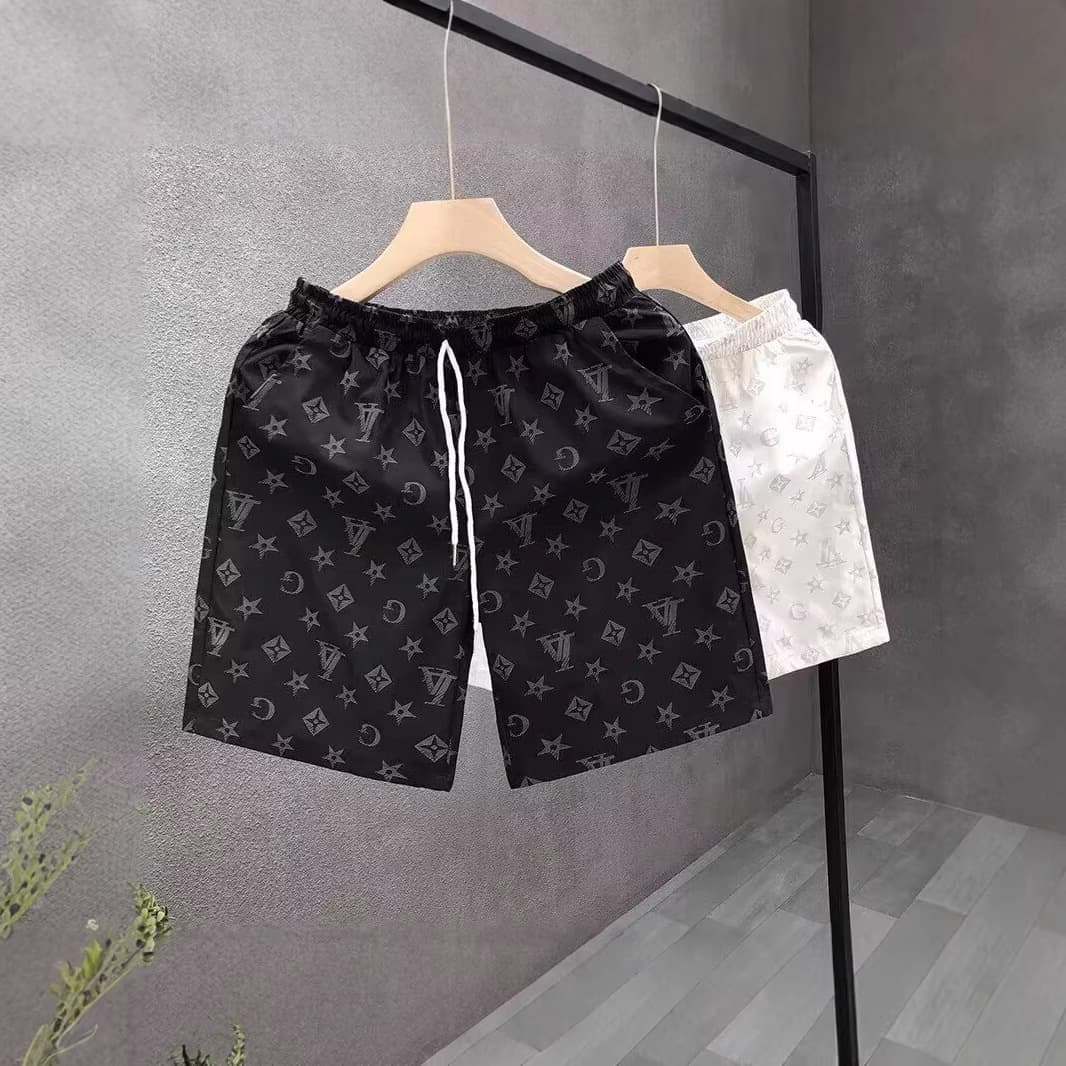 Summer New Men's Ice Silk Quick Drying Casual Sports Shorts Loose Breathable Five Point Pants With Letter Print
