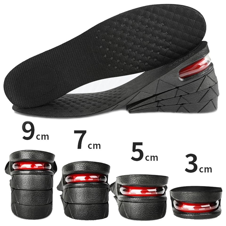 1pair 3-9cm Invisible Increase Insole Cushion Height Ajustable Shoe Heel insoles Insert Taller Support Absorbant