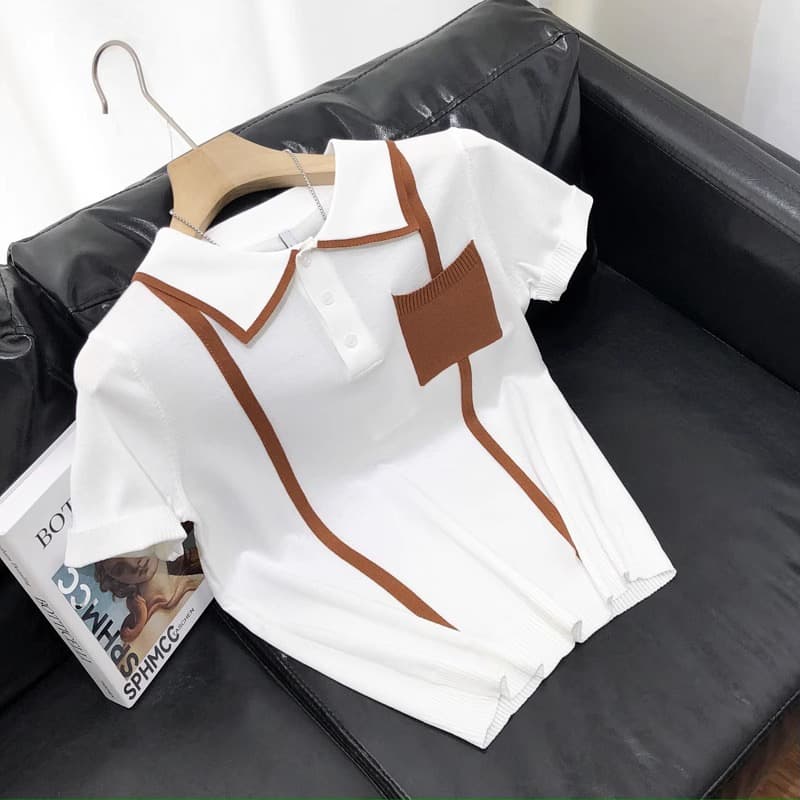Men's Clothing 2024 Summer Thin Knitted Short Sleeve Men's Polo Shirt Lapel Ice Silk T shirt Youth Half Sleeve Sweater Fashion Slim Fit