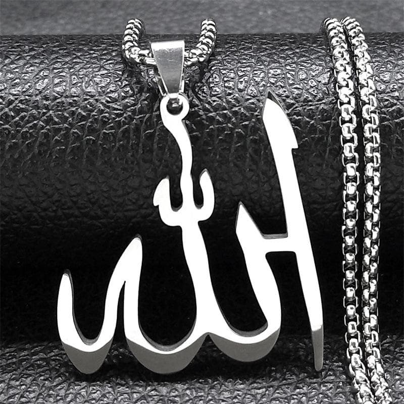 Islamic Arab Allah God Name Pendant Necklace For Men Women Stainless Steel Gold Color Islam Muslim Chain Amulet Jewelry Collier