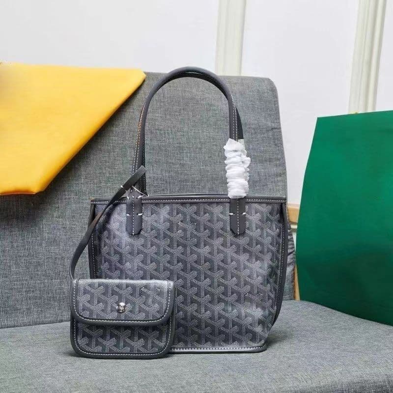 Sac cabas double face 2026 avec doublure intérieure, petit sac de rangement à motif pied-de-poule pour le shopping