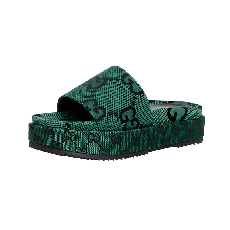 Pantoufles G unies pour femmes, chaussures à plateforme décontractées et chaudes à enfiler.