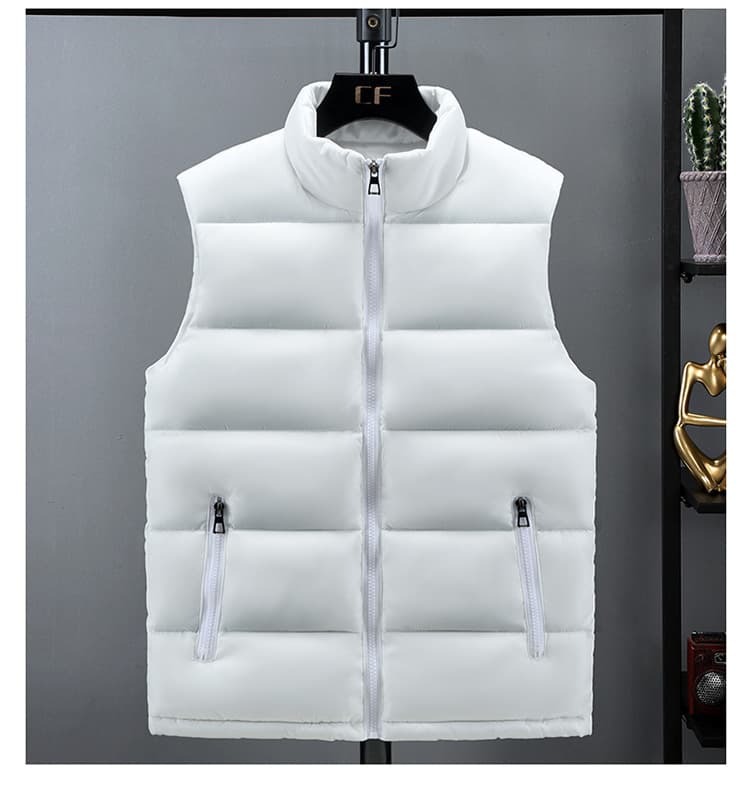 Men's Clothing Men's Silk Cotton Cotton Vest Style Autumn And Winter Fashion Jacket Warm Vest Solid Color Can Print Logo
