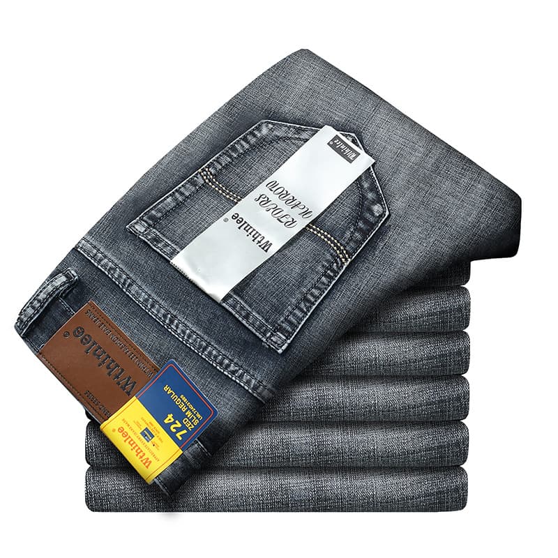 Men's jeans WthinLEE brand 866 elastic business jeans slim fit straight leg casual pants for men