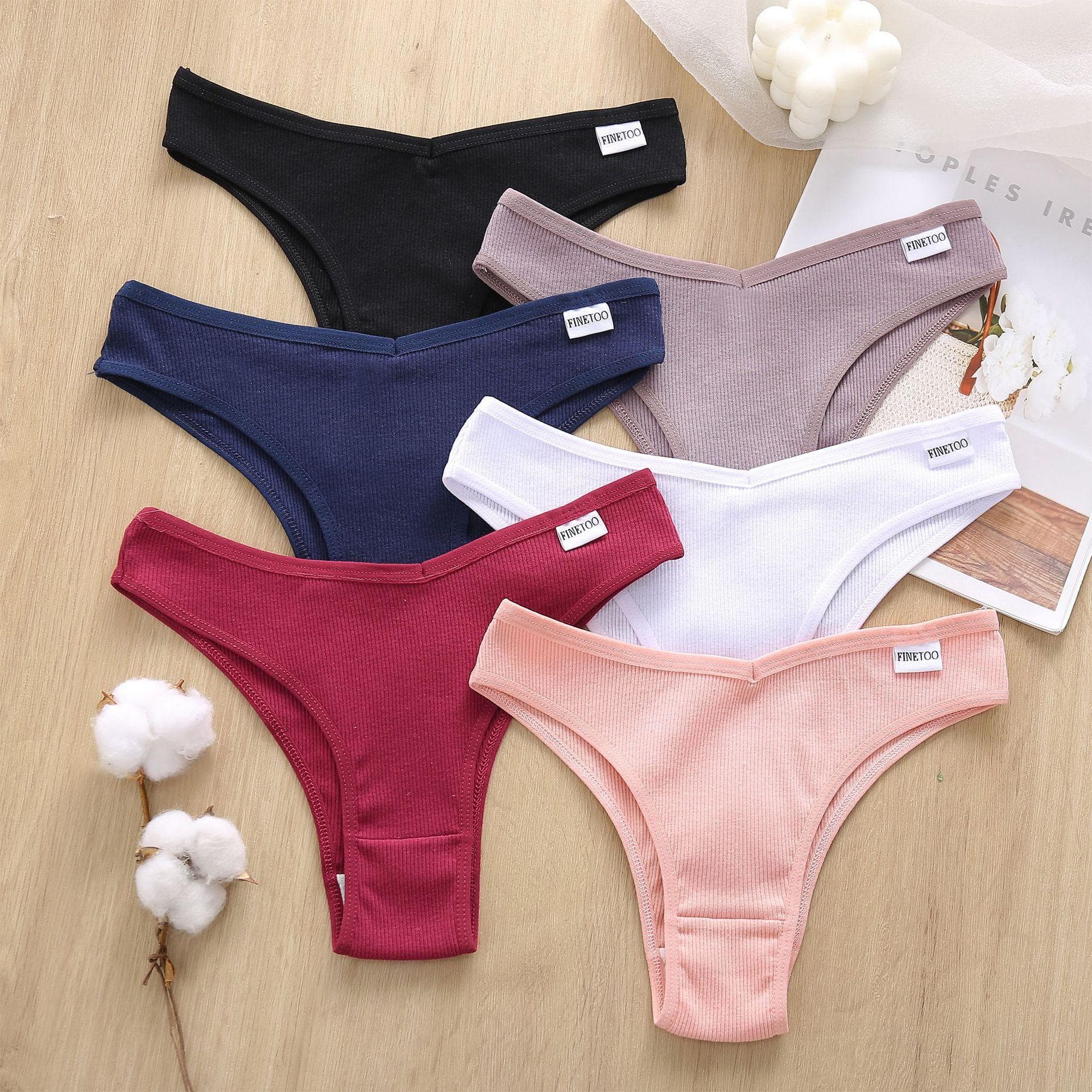 Women's Low Waist Cotton Thong Underwear Seamless Thread Thread Sexy Breathable Comfortable Casual Lingerie