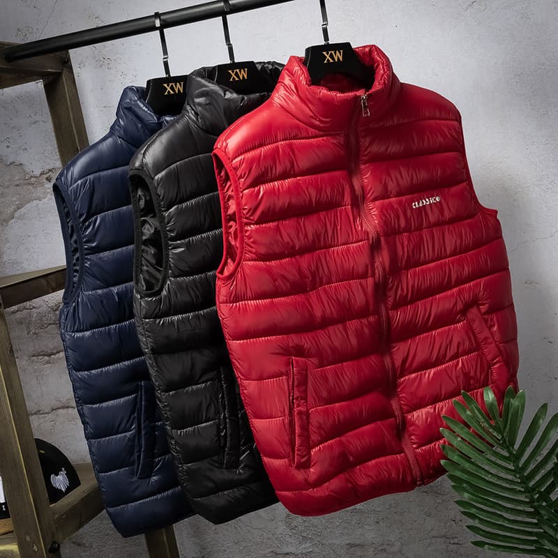 Men's Clothing new autumn and winter down cotton vest men's and women's vest short section plus fat large size thin section group activities vest tide