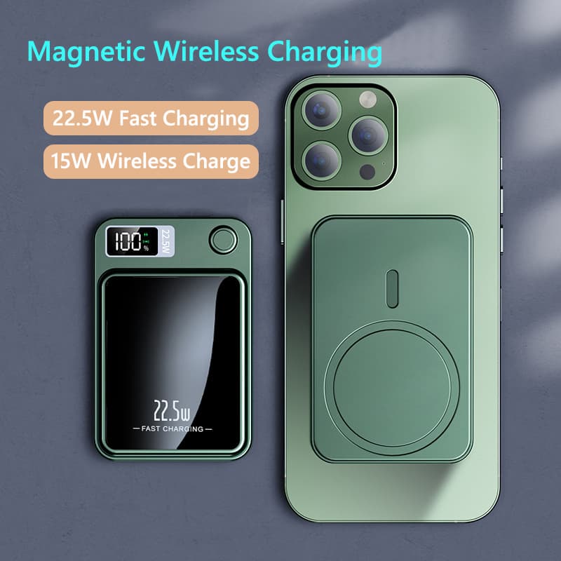 20000mAh Alloy Safe Magnetic Power Bank Wireless Fast Charger Suitable For All Mobile Phones 2025