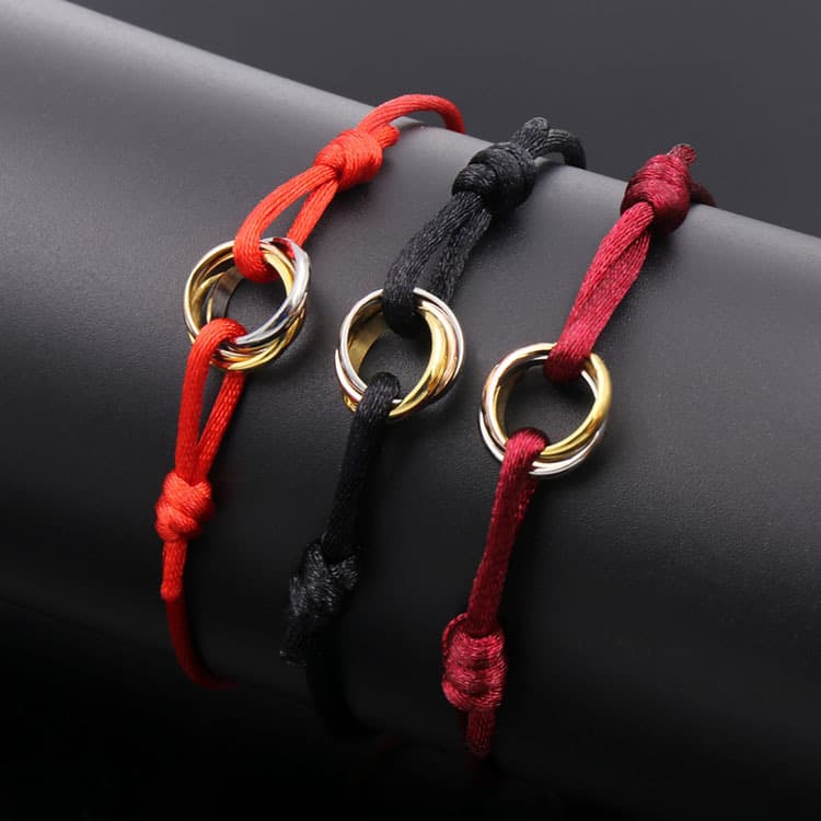 High Version Seamless Closed Mouth Tricolor Ring With Color Separation, Original Bracelet, New Year Gift For Couples,