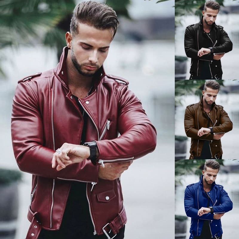 Men's Clothing Autumn And Winter Leather Coat Large Size Fashion Slim Leather Jacket Coat