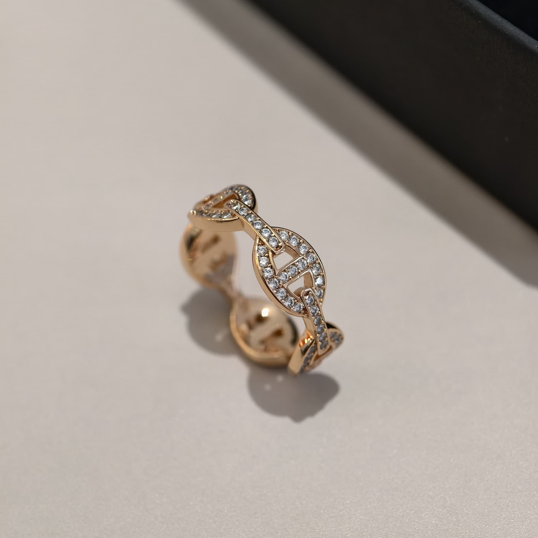 2025 High Precision Edition Love Home Pig Nose Full Diamond For Women Ins Light Luxury Simple High-end Glossy H Ring