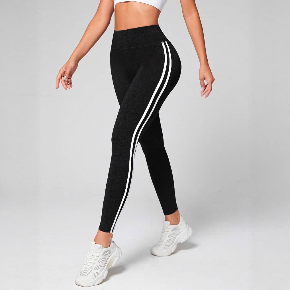 Women's Clothing High Waisted Women's Fleece-Lined High Waist Leggings With Side Stripes - Slim Fit, Tummy Control, Warm & Comfortable
