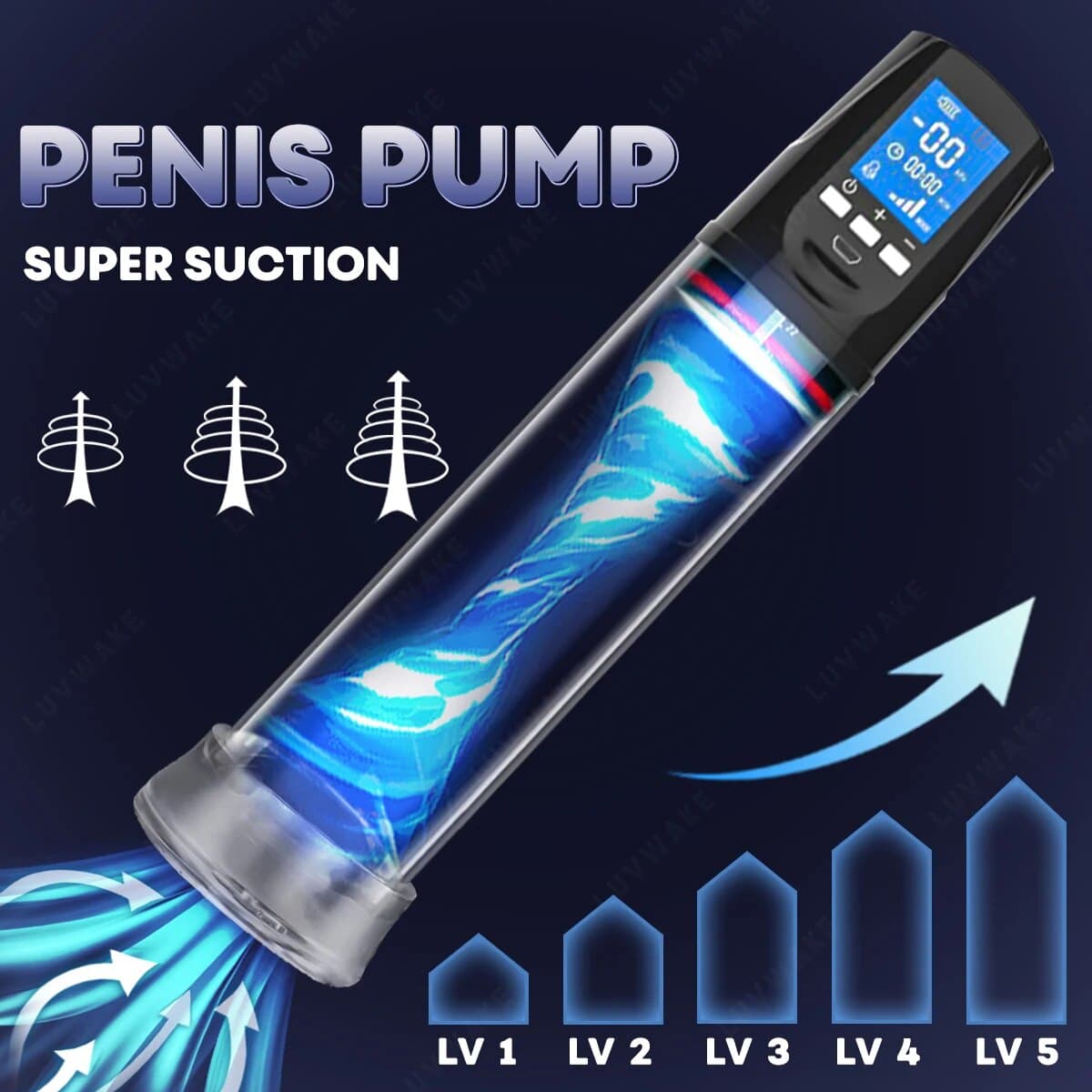 LUVWAKE Automatic 4 Suction Modes Sex Toys for Male Masturbation Extender Vacuum Pump Enlargement