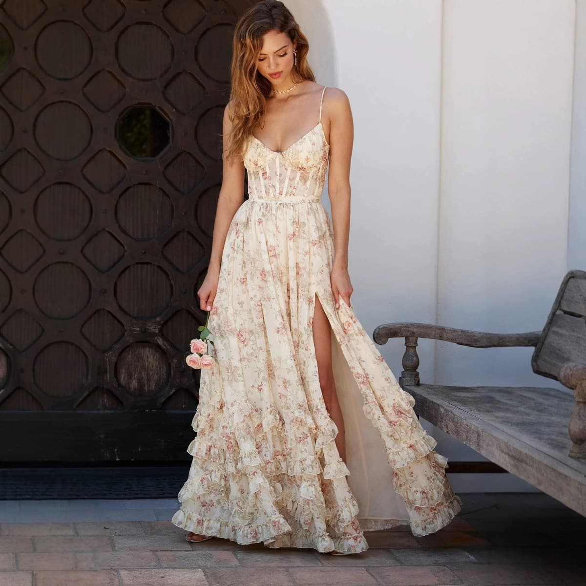Women's Clothing Popular Sexy Printed Floral Long Dress