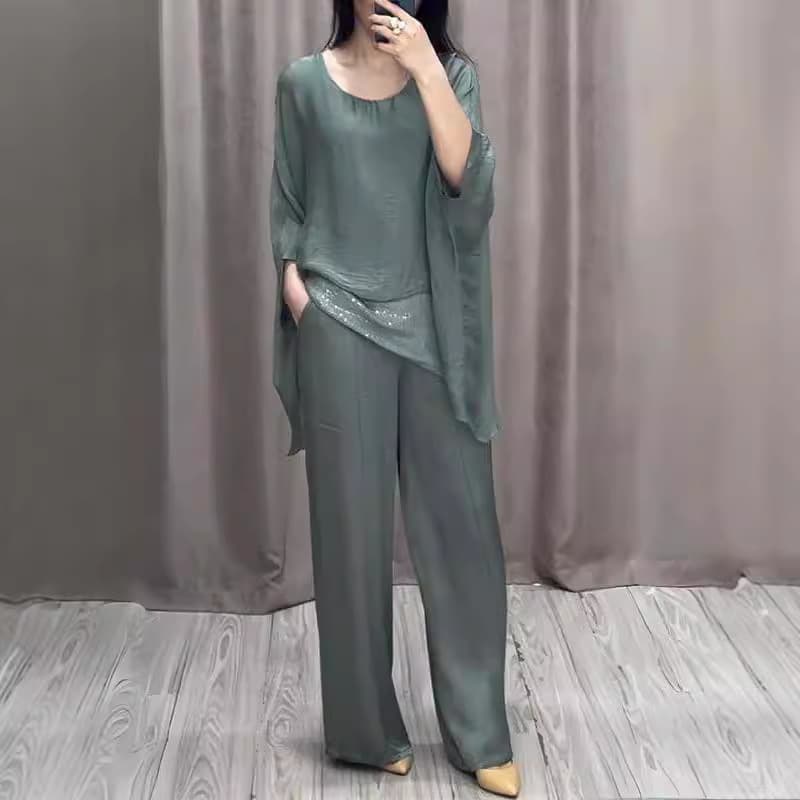 Women's Clothing Fashion Shoulder Length Short Sleeved Trousers Casual Suit