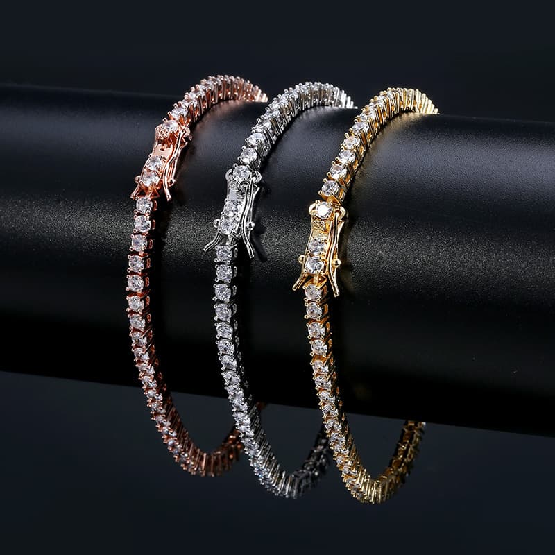 tennis chain hip hop trendy brand men's bracelet micro studded zircon 3mm bracelet Tennis bracelet