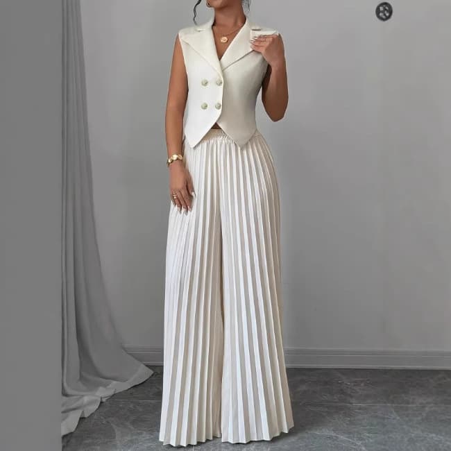 New Fashion Vest Vest Pleated Skirt Suit Women's Clothing