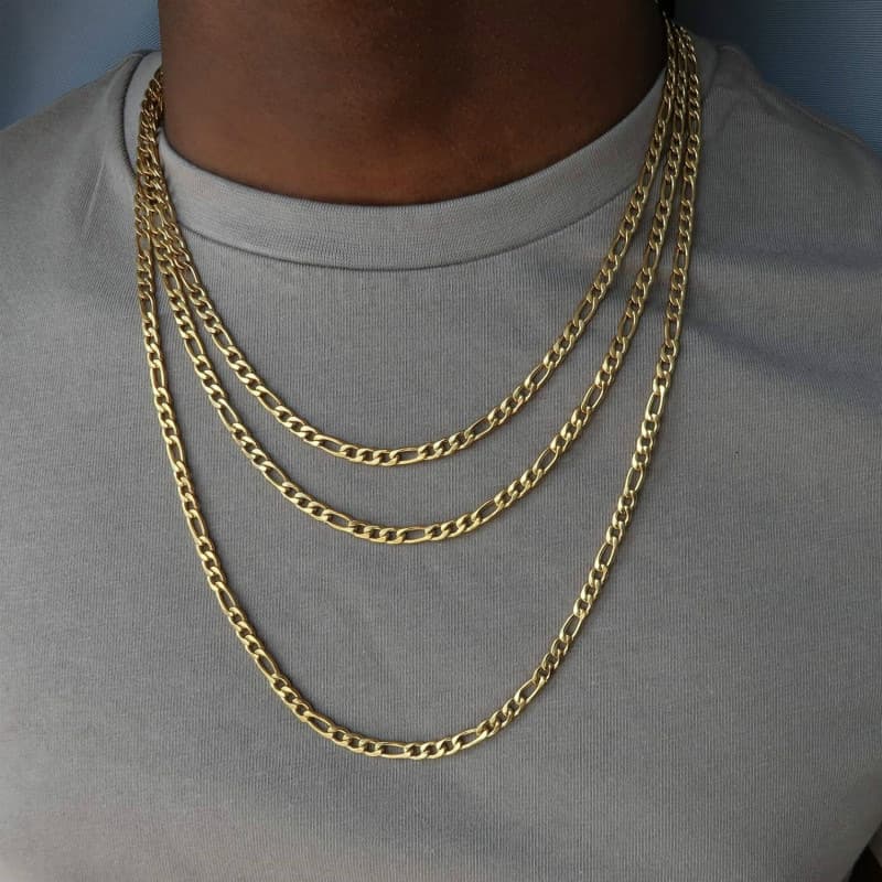 Necklace Long Personality Men Simple Luxury Stackable Hip-Hop Cuban Chain Gold Jewelry