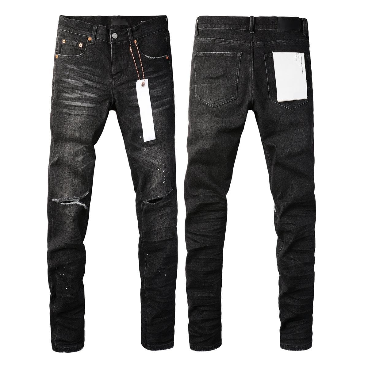 Jean déchiré violet de haute qualité pour homme, style streetwear