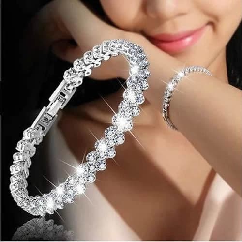 Bijoux et accessoires Bracelet pour femme incrusté de zircons, bracelet en cristal Wish, bague, strass exquis, bijoux tendance, plein de diamants