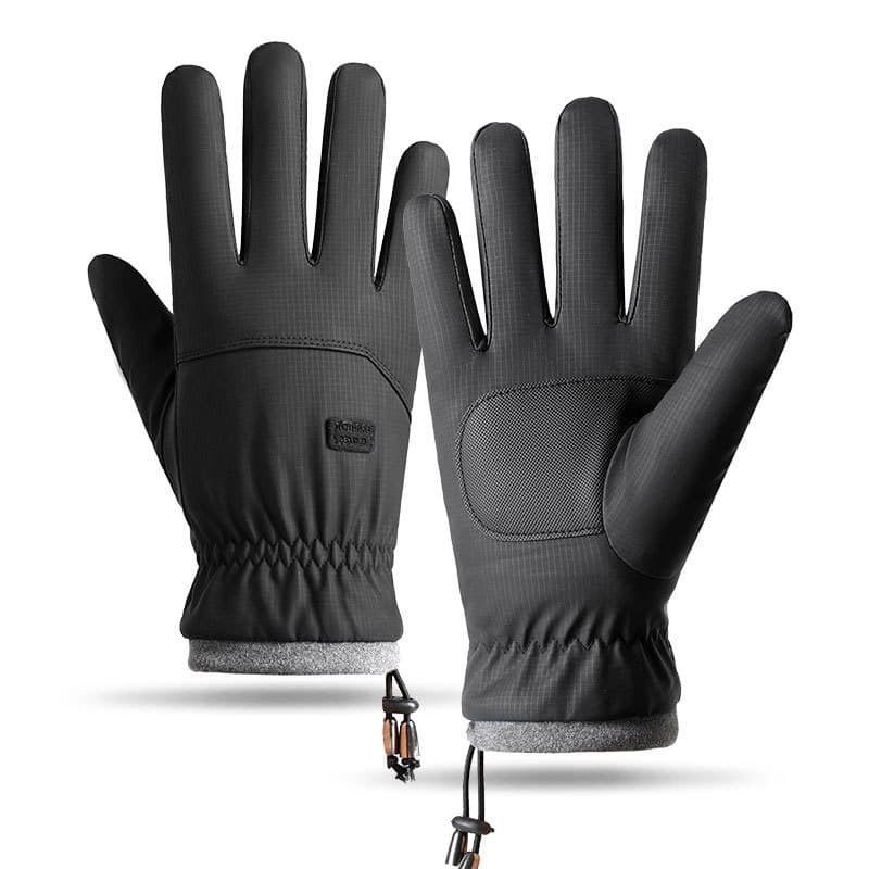 Cycling Gloves Skin Feel Gloves Touch Screen Warm Plus Velvet Thickened Autumn And Winter Waterproof Electric Car Riding Gloves Men Driving