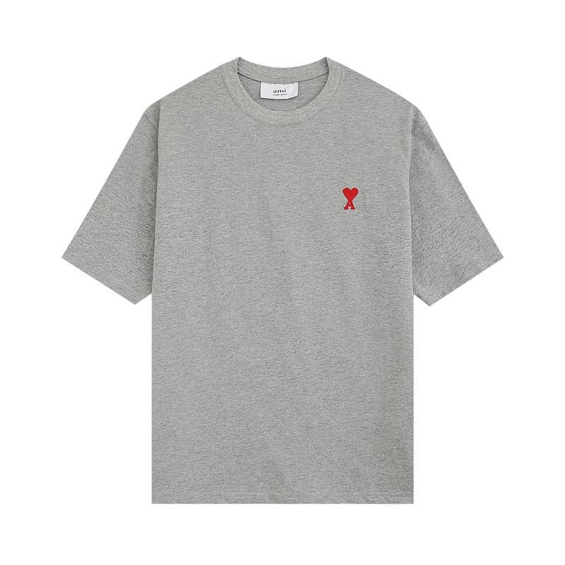 T-shirt ample à col rond et motif cœur brodé pour femme