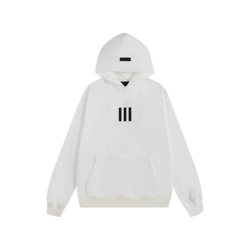 Sweat-shirt ample à double ligne FOG ESSENTIALS Saison 8 avec lettres floquées au dos, en éponge à capuche