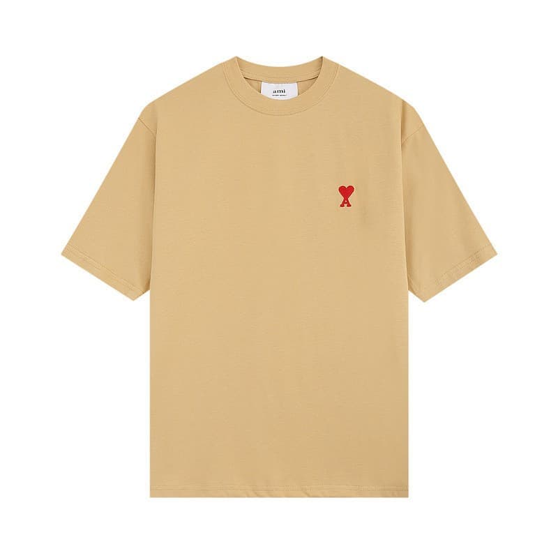 T-shirt ample à col rond et motif cœur brodé pour femme
