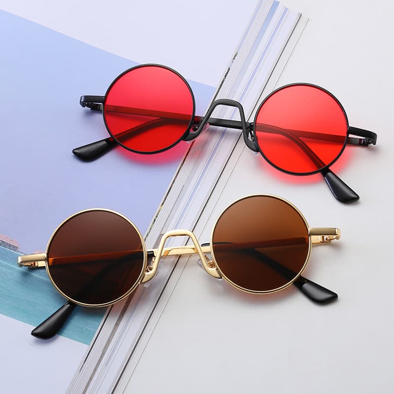 Unisex Prince Mirror Steampunk Retro Small Round Sunglasses Small Frame Sunglasses Glasses