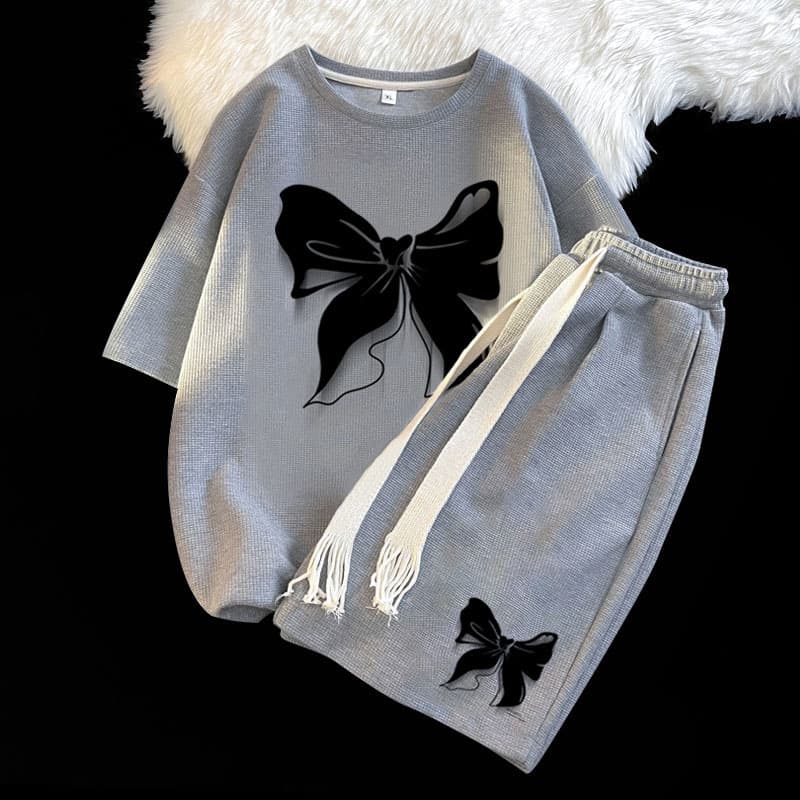 Women's Clothing Casual Suits Fashion Sports Short Sleeved Shorts Two Piece Suit