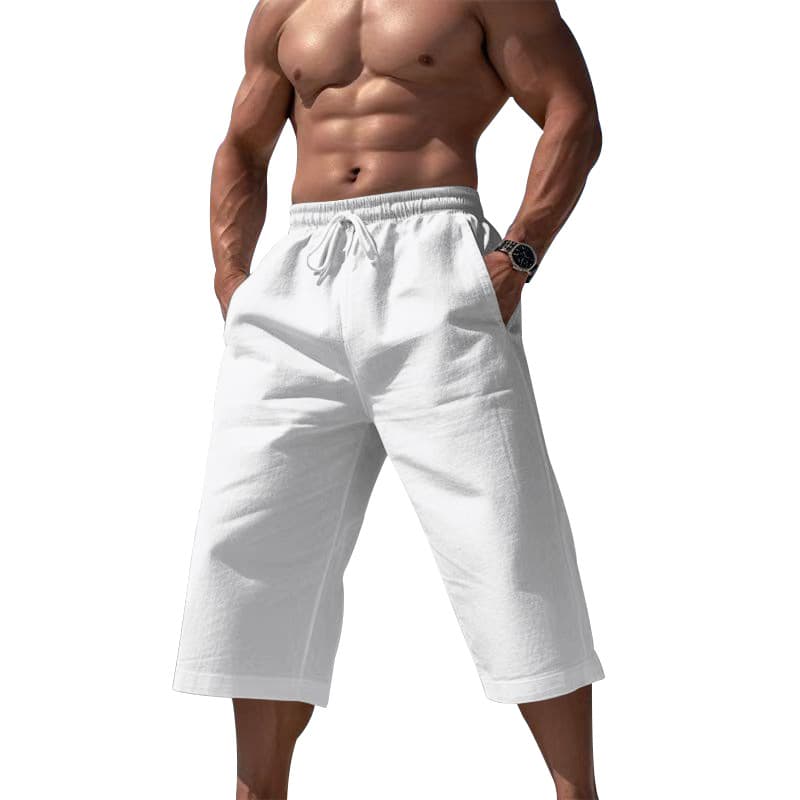Men's Pants Summer Loose Casual Sports Cropped Pants Men's Linen Pants Men's Models
