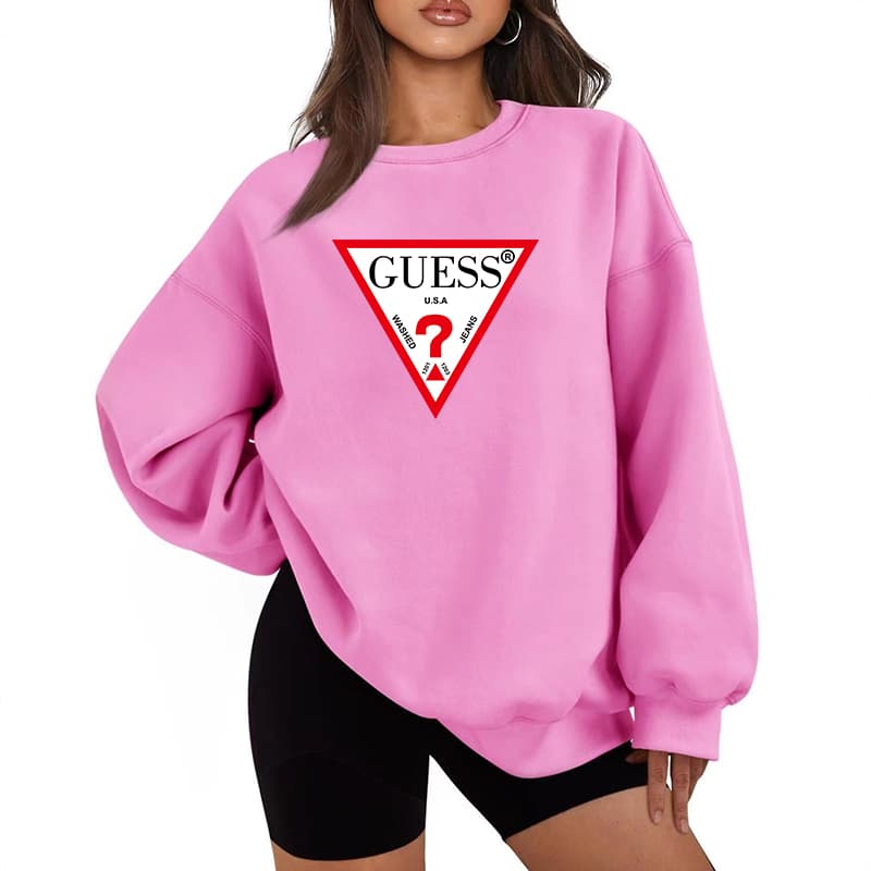Sweat-shirt ample à col rond pour femme, imprimé de marque tendance printemps, automne et hiver