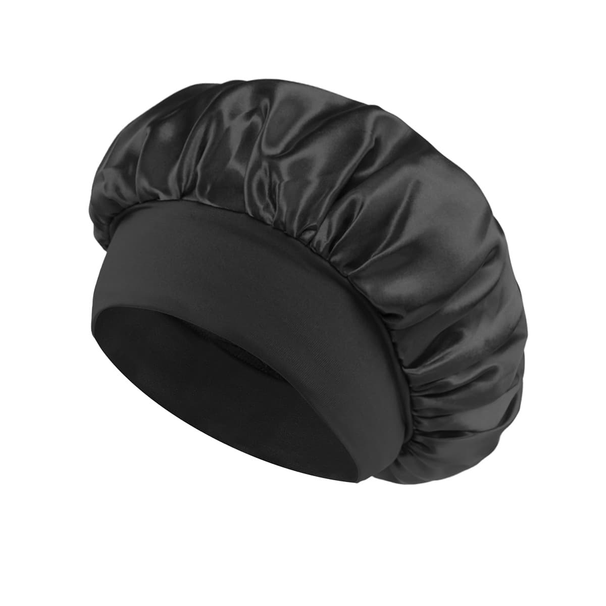 solid color wide brim elastic adult sleeping cap men and women fashion hair care beauty shower cap satin chemotherapy cap