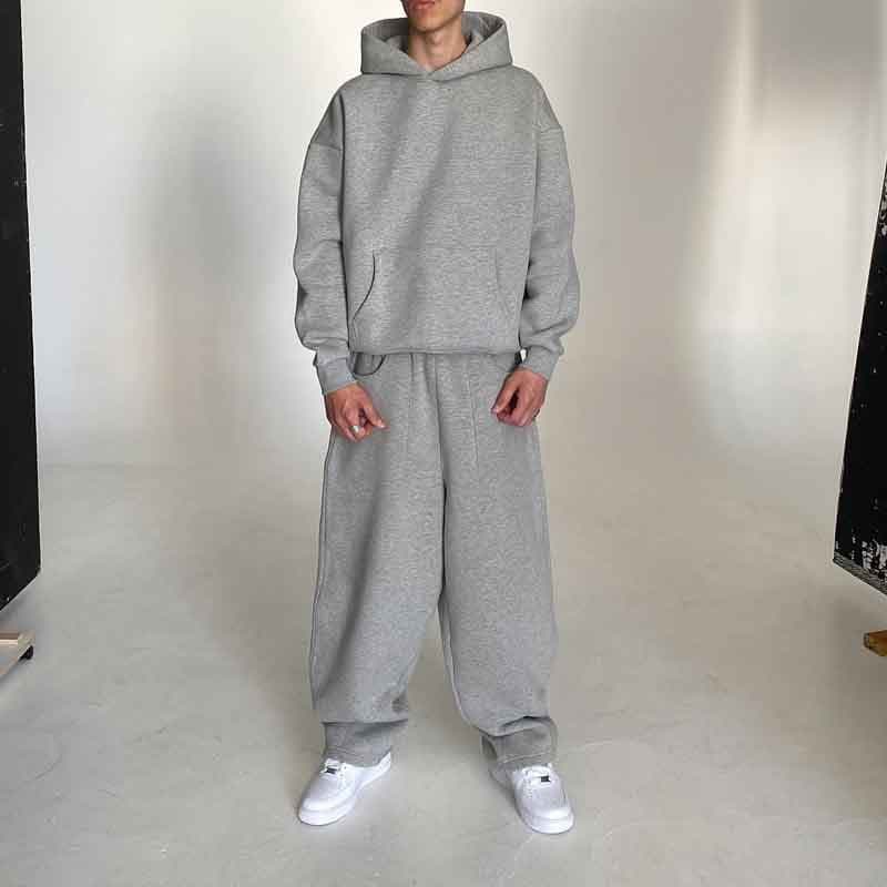 Sweat à capuche décontracté simple pour homme, couleur unie, ample, pantalon de survêtement
