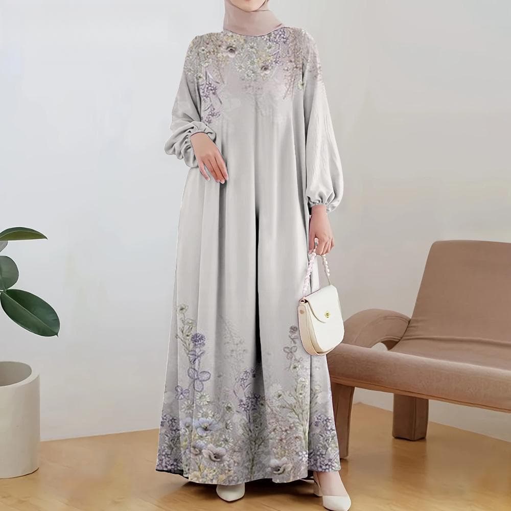 2025 Autumn Fashion Print Dress for Women Polyester Cross Border Trade Suitable for European And American Markets