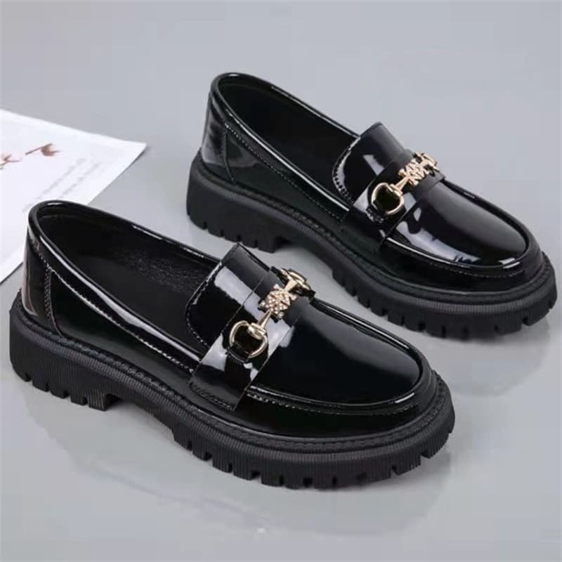 New Leather Shoes For Women Matte Light Black Shoes