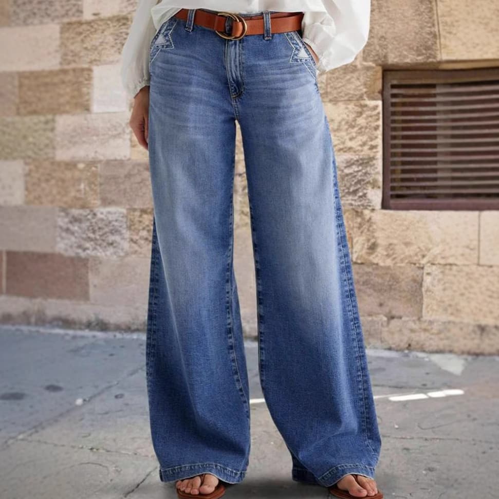 Women's Clothing Retro Wide Leg Jeans Spring New Long Straight High Waist Casual Pants For Women